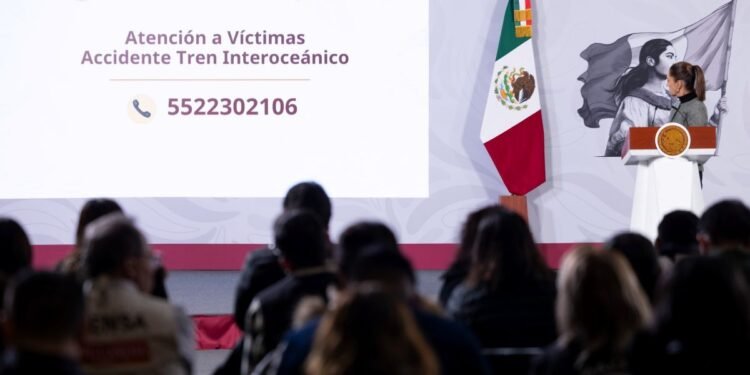 Gobierno federal actuará “con rigor” para esclarecer accidente ferroviario: Sheinbaum
