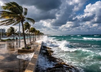 Frente frío deja rachas fuertes en Yucatán y activa alerta en la costa