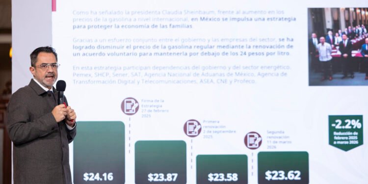 Gasolina regular baja 2.2% desde 2025; Profeco reporta precios y abusos