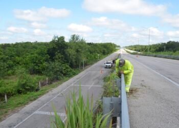 Enchulan caminos del estado; modernizan el distribuidor Teya y el acceso a Celestún