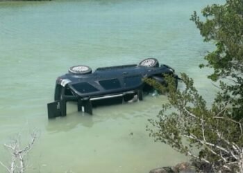 Por evitar una tragedia, terminó cayendo al vacío; camioneta se hunde en ciénega