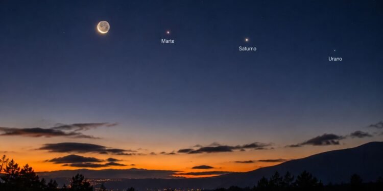 ¡No pestañees! La Luna, Marte y Saturno protagonizarán un espectáculo en el cielo esta semana
