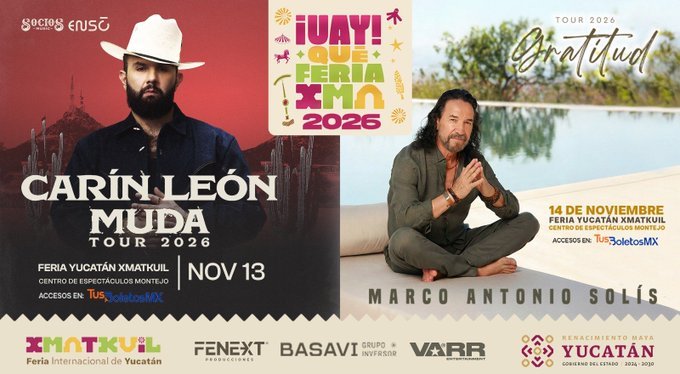 ¡Xmatkuil se prende! Carín León y “El Buki” cantarán en noches consecutivas