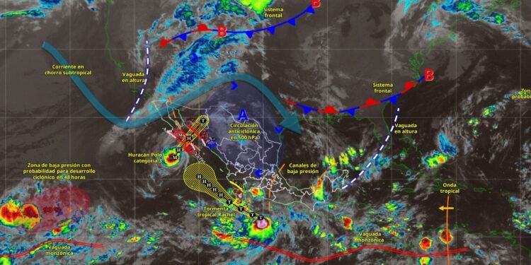 Dos ciclones frente a México: Rachel y Polo elevan la alerta en el Pacífico